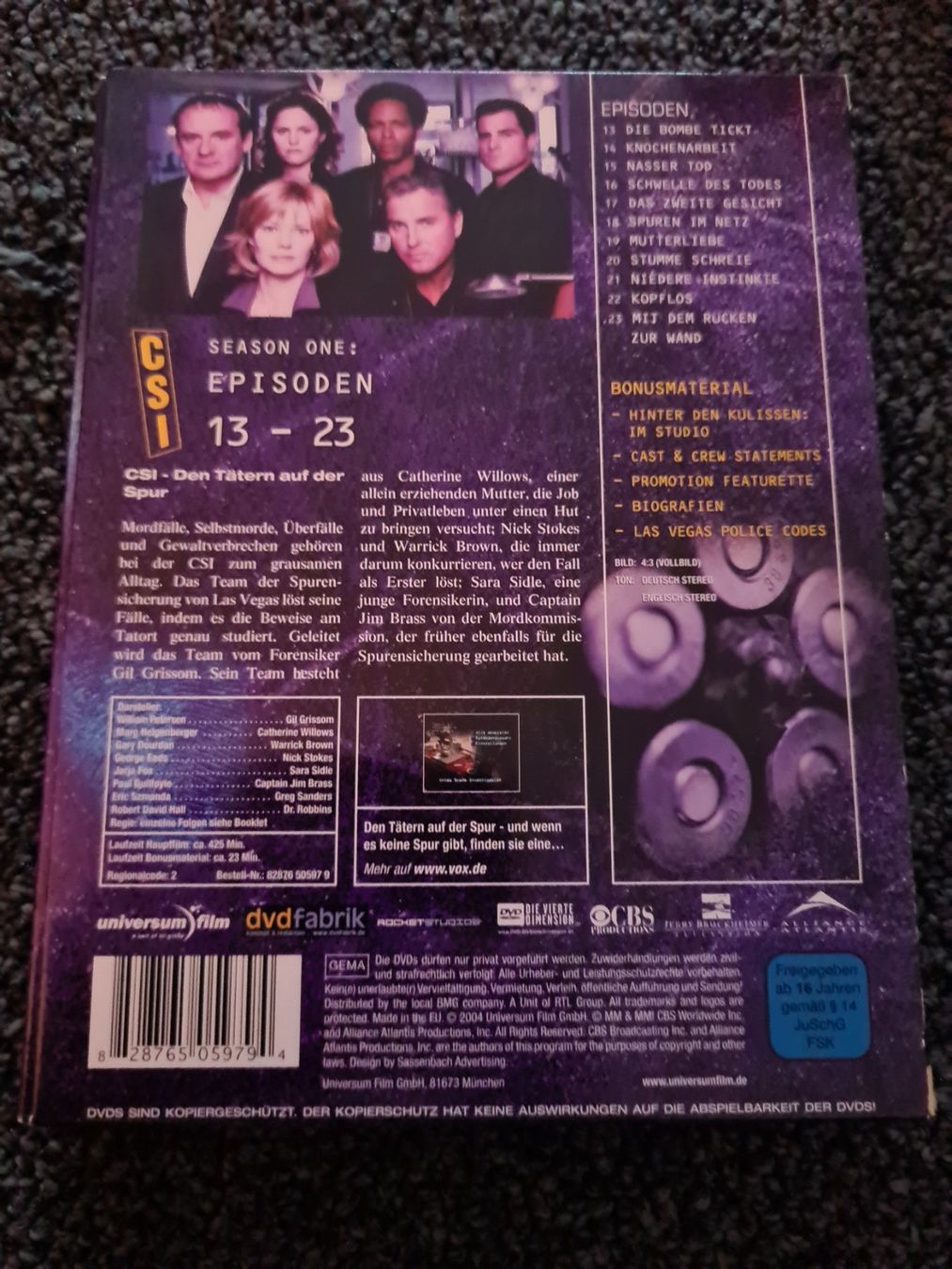 Tutti i DVDs: CSI: STAFFEL 1 EPISODEN 13-23 – Usato da Ruswil venduto da jan_bxl5 1