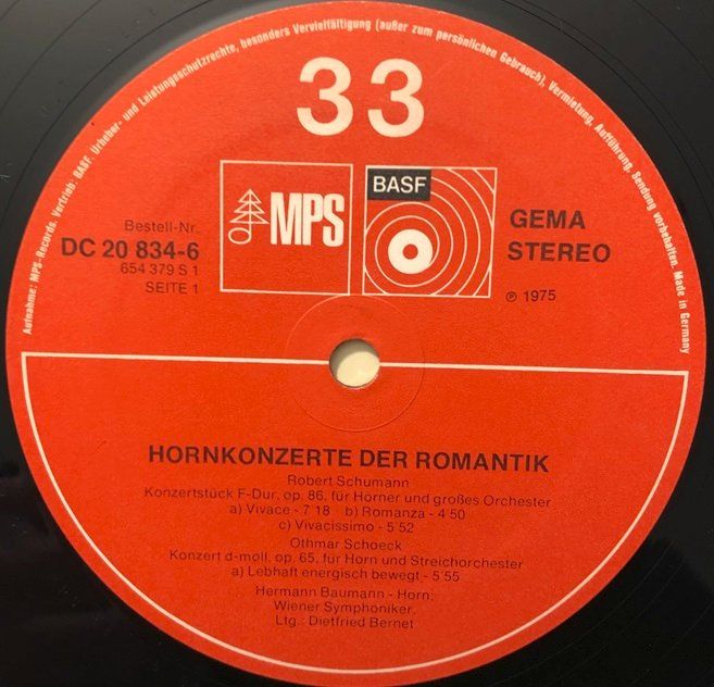 Dischi in vinile: Hornkonzerte der Romantik (LP, Hermann Baumann) – Usato da Grüningen venduto da azulrojo 2