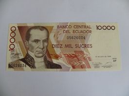 Ecuador 10000 Sucres Geldschein, 1999, Unc Zustand