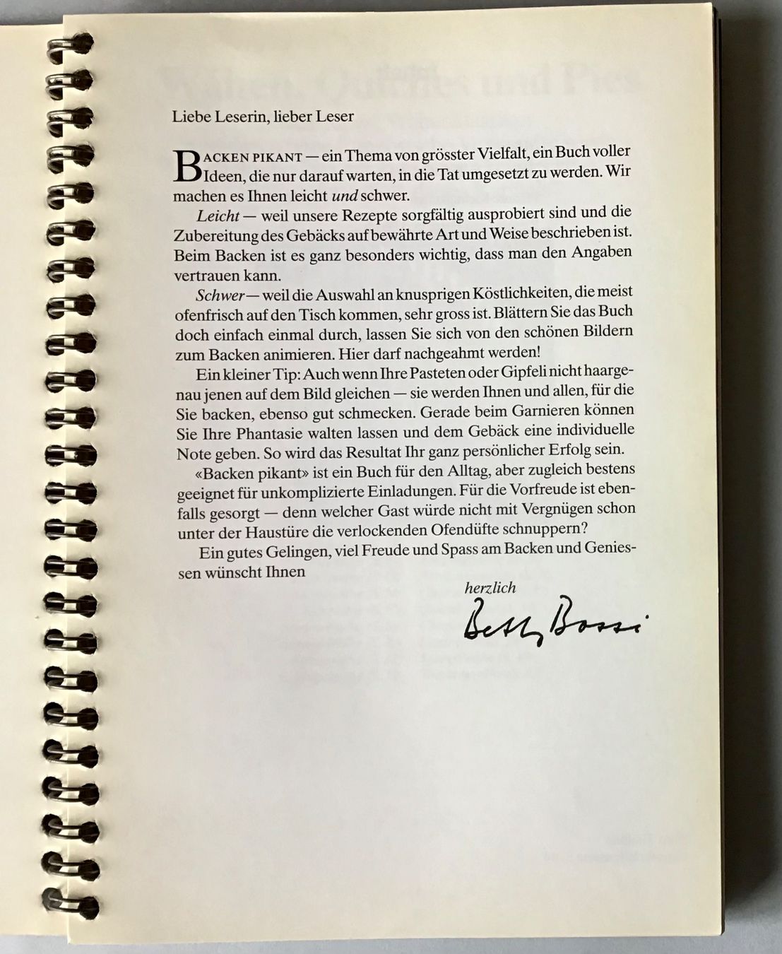 Libri: Betty Bossi: Backen pikant – Usato da Bubendorf venduto da Alpenheidi 1