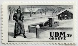 Soldatenmarke 2.WK, UDM Genève, schwarz, Wi UDM 9