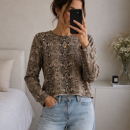 Damen Pullover ZARA Schlangenmuster Grösse M guter Zustand