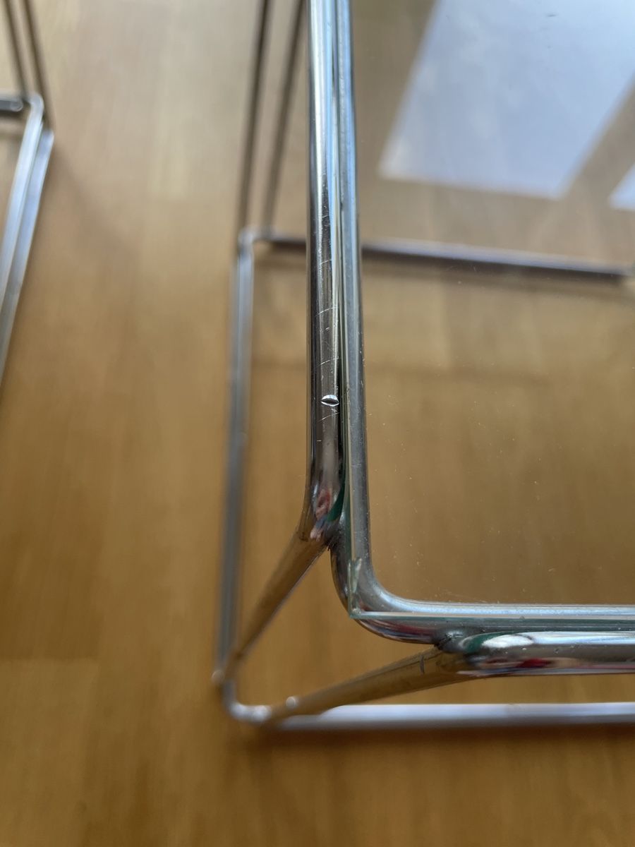 Set di tavolo e panche: Tischset Beistelltisch Glas Metall – Usato da Basel venduto da Millennski 2