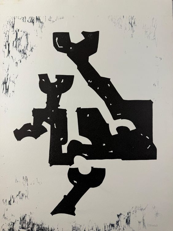 P.NICOLET LINOLSCHNITT SIGNIERT  AUF BÜTTENPAPIER 1