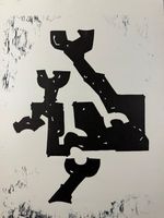 P.NICOLET LINOLSCHNITT SIGNIERT  AUF BÜTTENPAPIER