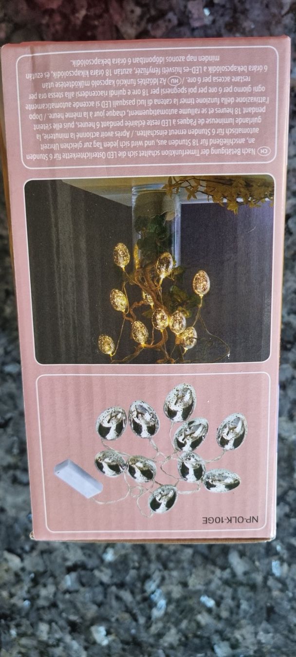 Ghirlande e barre luminose: Osterlichterkette LED, silberfarbene Eier, neu! – Nuovo (secondo la descrizione) da egliswil venduto da Maggy6 1