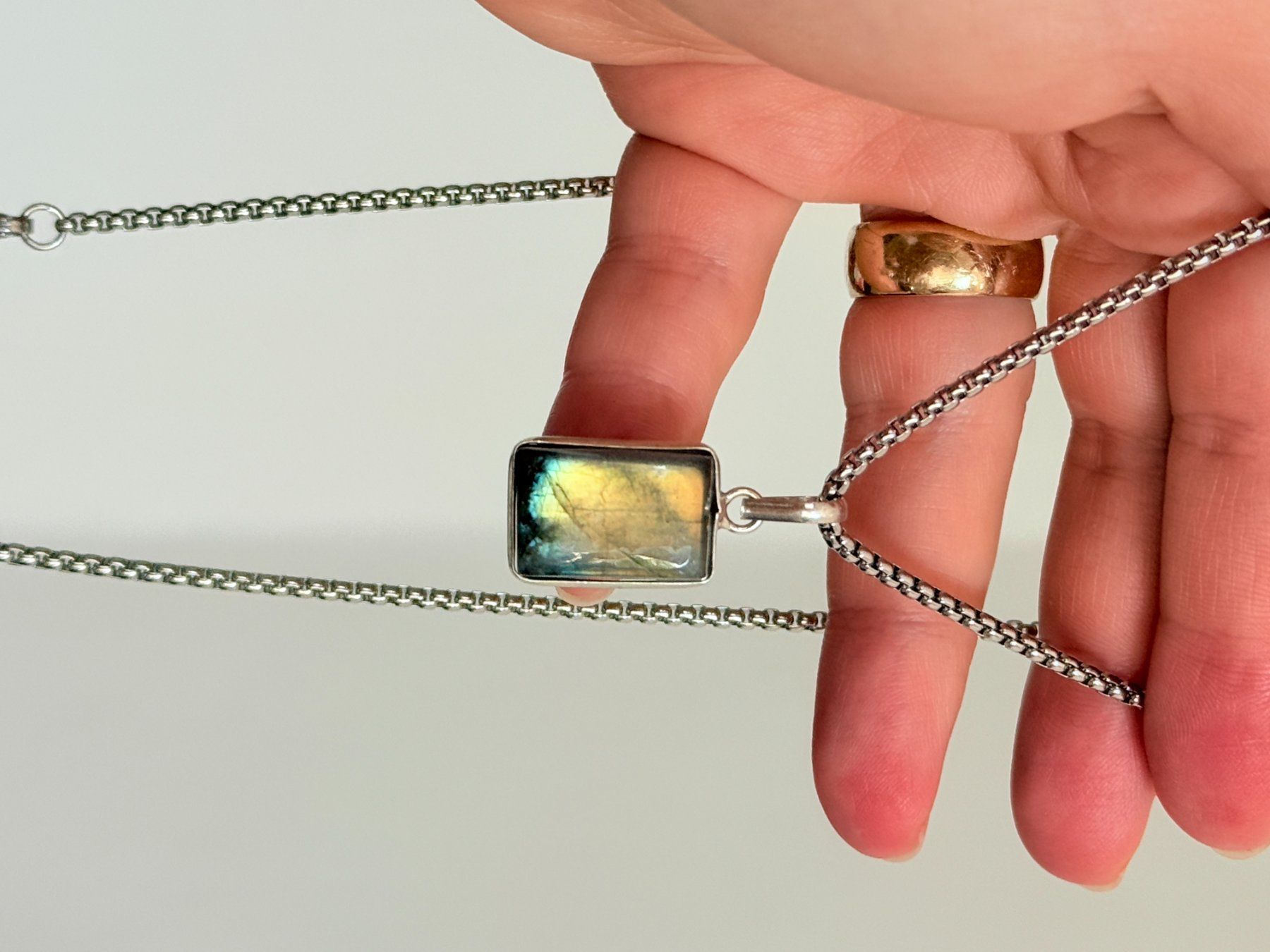 Catenine: Fashionable labradorite necklace – Nuovo e nell'imballaggio originale da Genève venduto da AGBERG 6