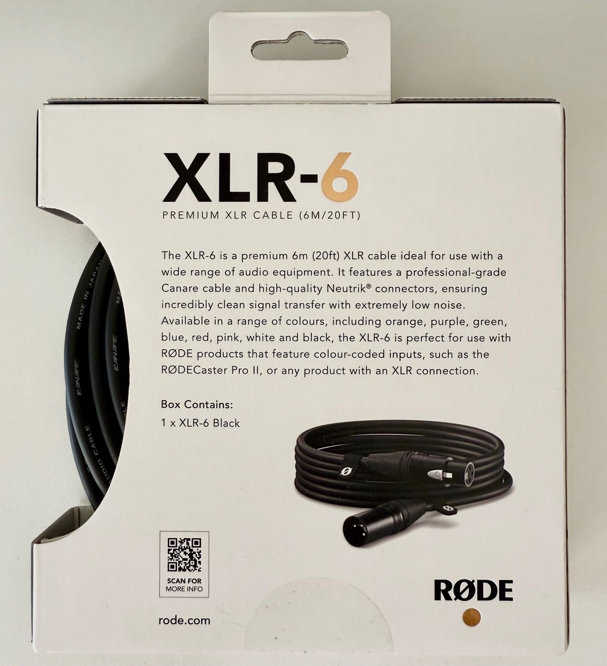 Cavi: RØDE XLR Kabel | 6 Meter | Schwarz – Nuovo e nell'imballaggio originale da Laufen venduto da Privat-Outletstore 1