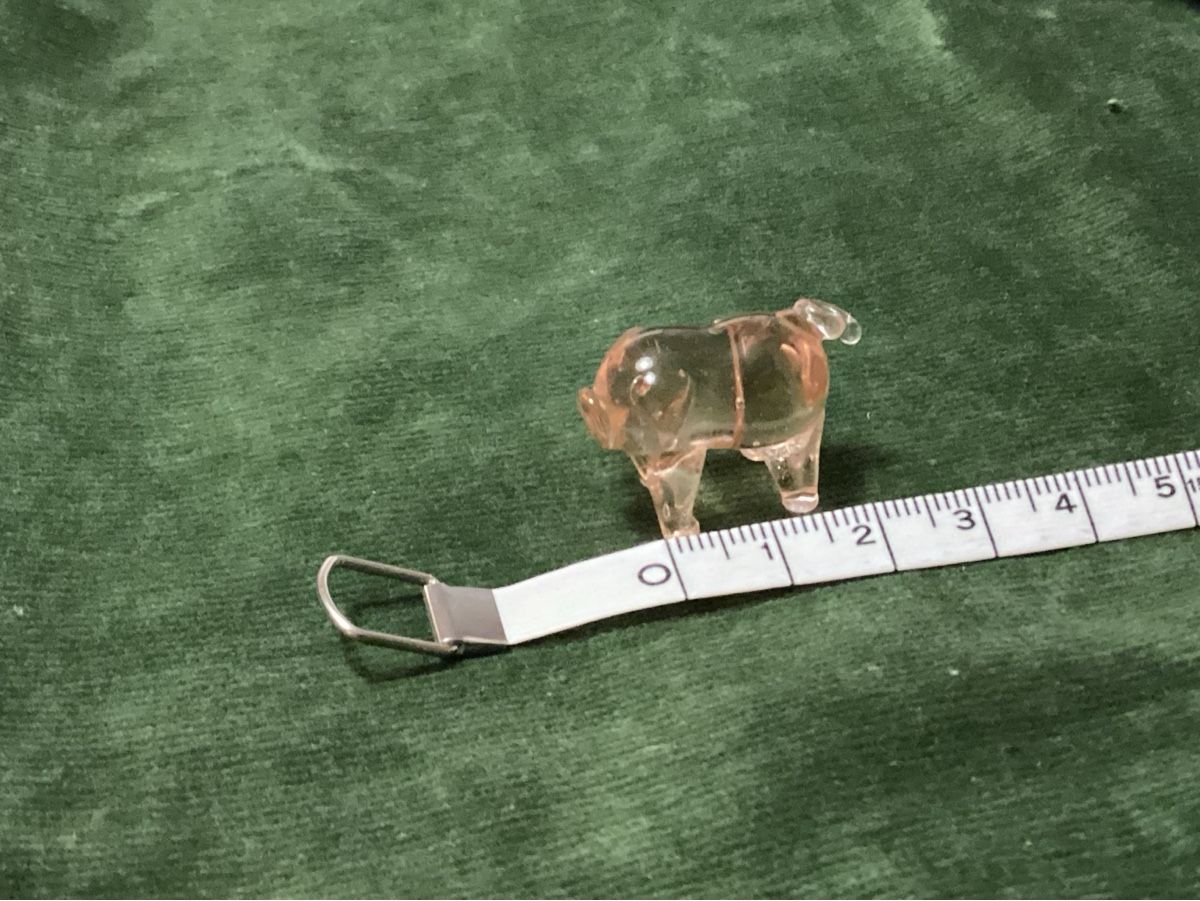 Statuette: Glasfigur Schwein klein rosa gebraucht – Usato da Nunningen venduto da Vintage59