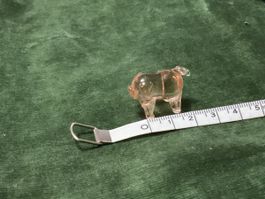 Glasfigur Schwein klein rosa gebraucht