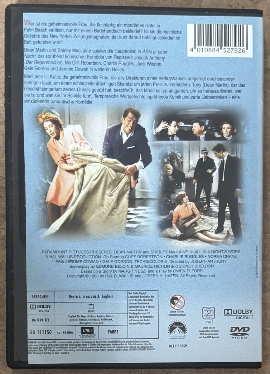 Tutti i DVDs: ALLES IN EINER NACHT  – Nuovo (secondo la descrizione) da Dietikon venduto da AndreaSch01 1