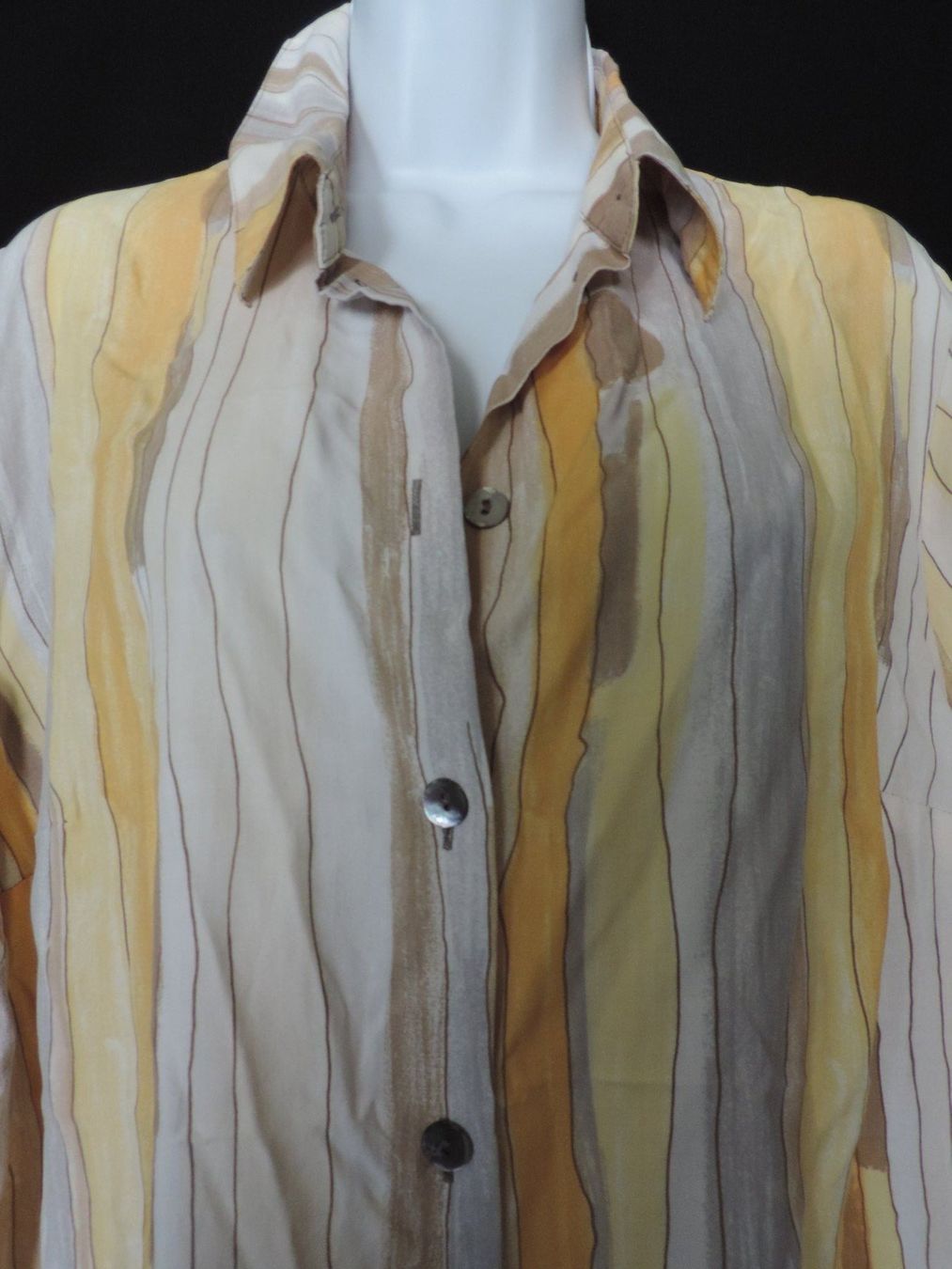 Blusen: chemise rayures jaune orange gris – Gebraucht aus Genève von Axelle333 5