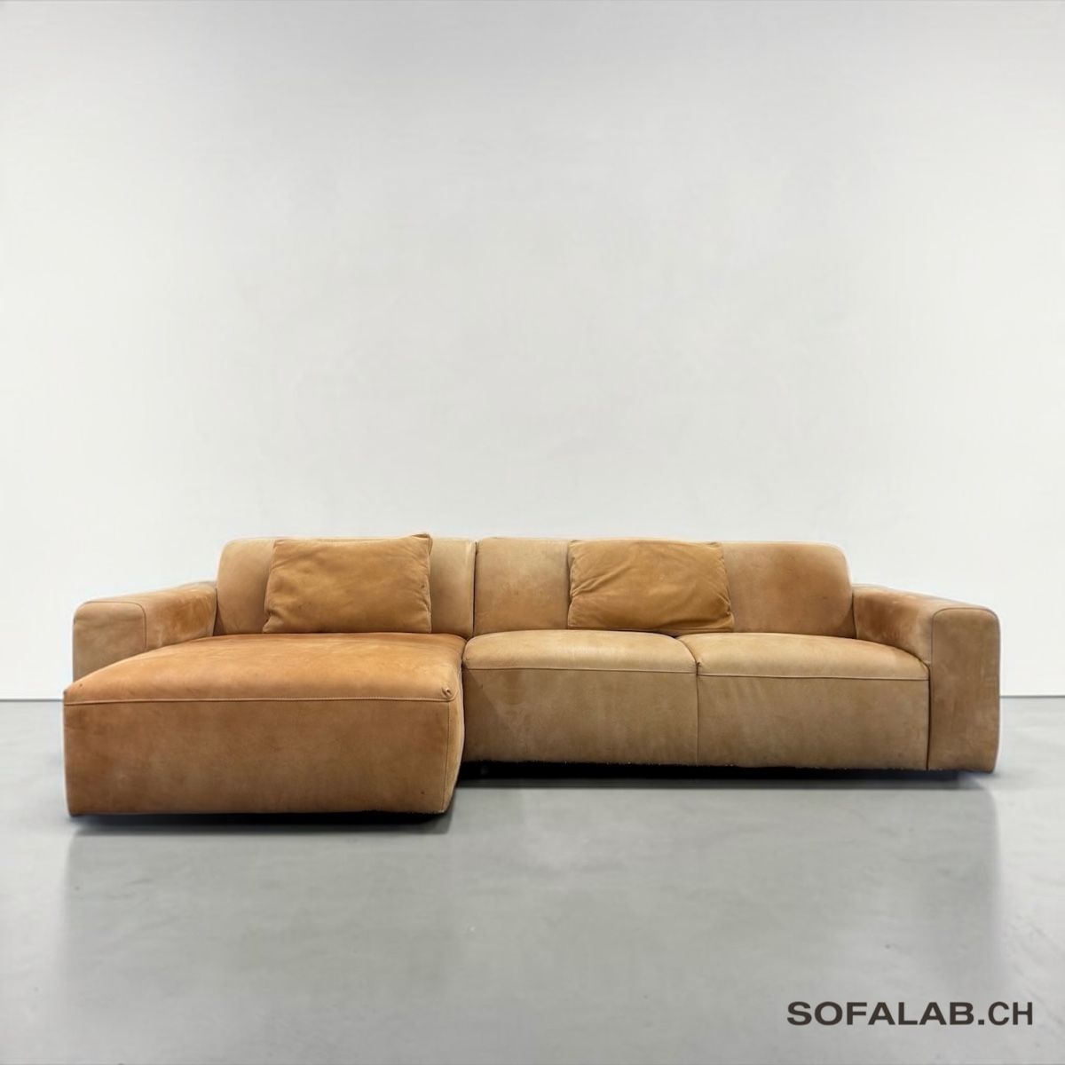 Sofas: Ecksofa, Vollanilinleder, Camel/Cognac – D'occasion à Bachenbülach par Sofalab.swiss