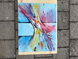Abstraktes Acrylgemälde bunt