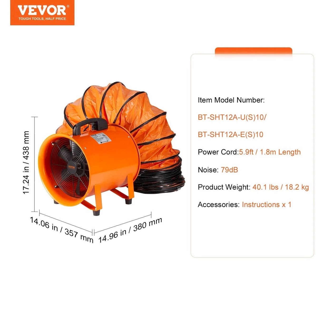 Ventilateurs: VEVOR Bauventilator 2800 U/min – Neuf avec emballage d'origine à Bottighofen par zaap 6