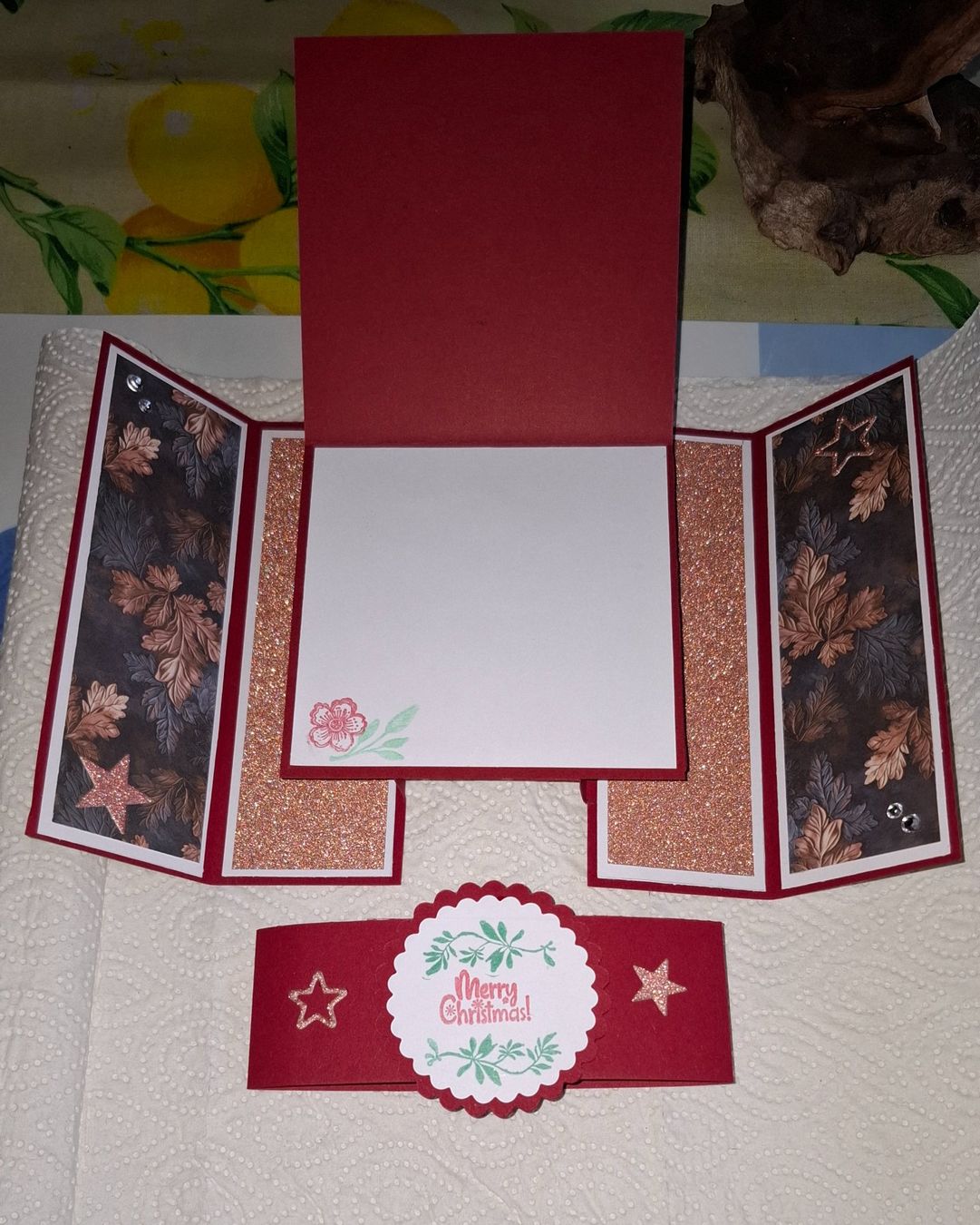 Cartes: Handgemachte Weihnachtskarte mit Kuvert rot – Neuf (Voir description) à Plagne par Reticulum01 3