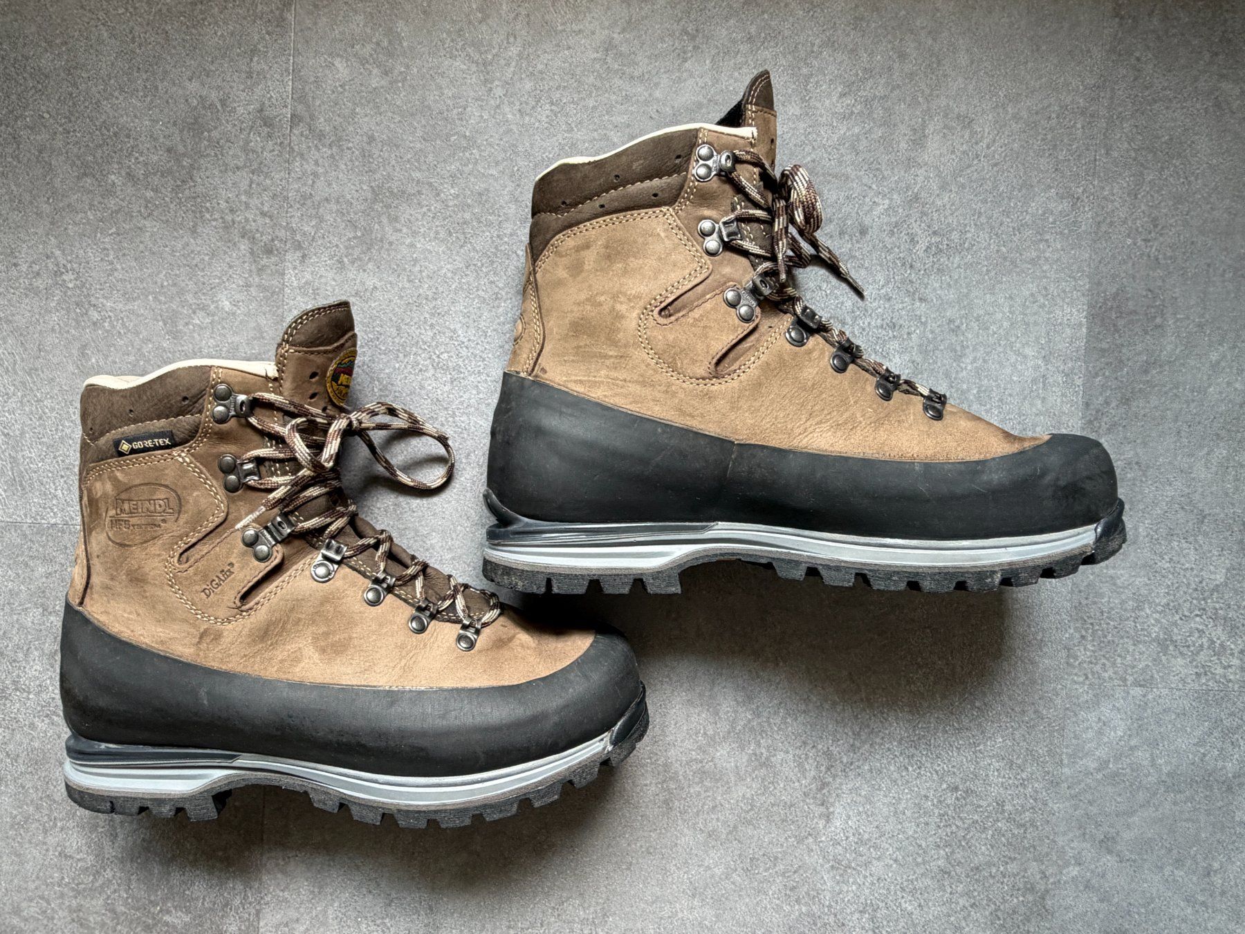Meindl Scarpe da uomo: Meindl Himalaya MFS braun Gr. 44,5 – Nuovo (secondo la descrizione) da Balm b. Messen venduto da Brackenruf 1