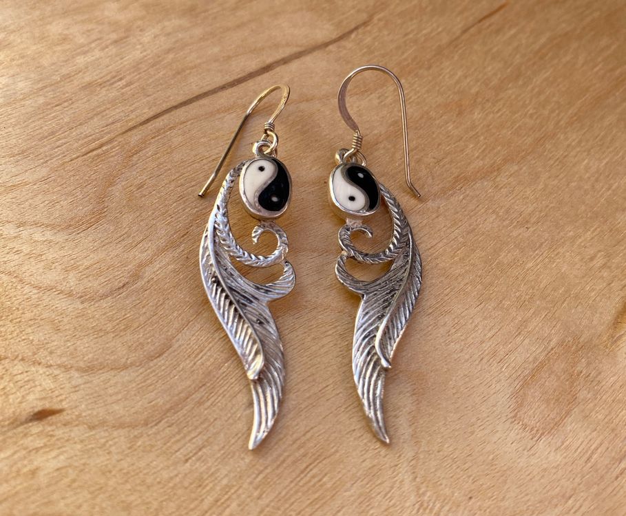 Vinani Ohrstecker Ying Yang | 925 Sterlingsilber Mit Zirkonia | 9 Mm, Schwarz-weiß