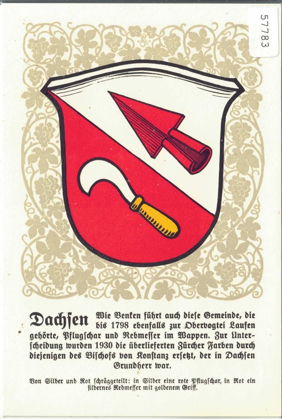 Cartes postales: Dachsen - Gemeindewappen – D'occasion à Ettingen par Kartenplanet