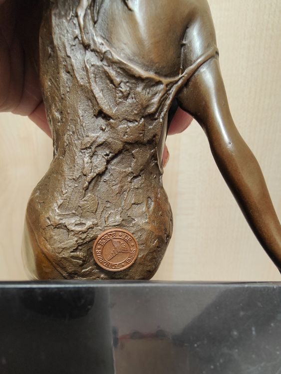 Produktbild von BRONZEFIGUR DEKO BRONZESKULPTUR Bronze Justitia Auf Marmorsockel H 45