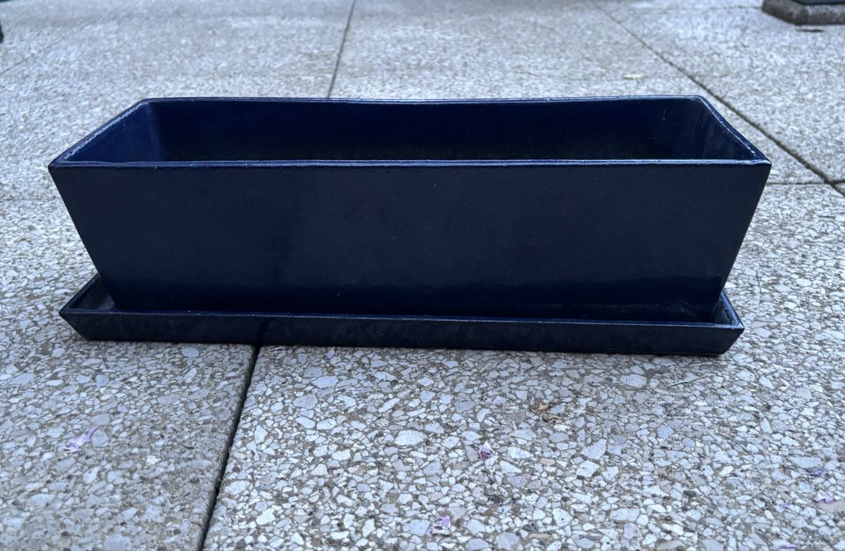 Blumentöpfe: Schöner Dunkelblaue Pflanzenschale mit Untersetzer – Gebraucht aus Urdorf von leoale 3