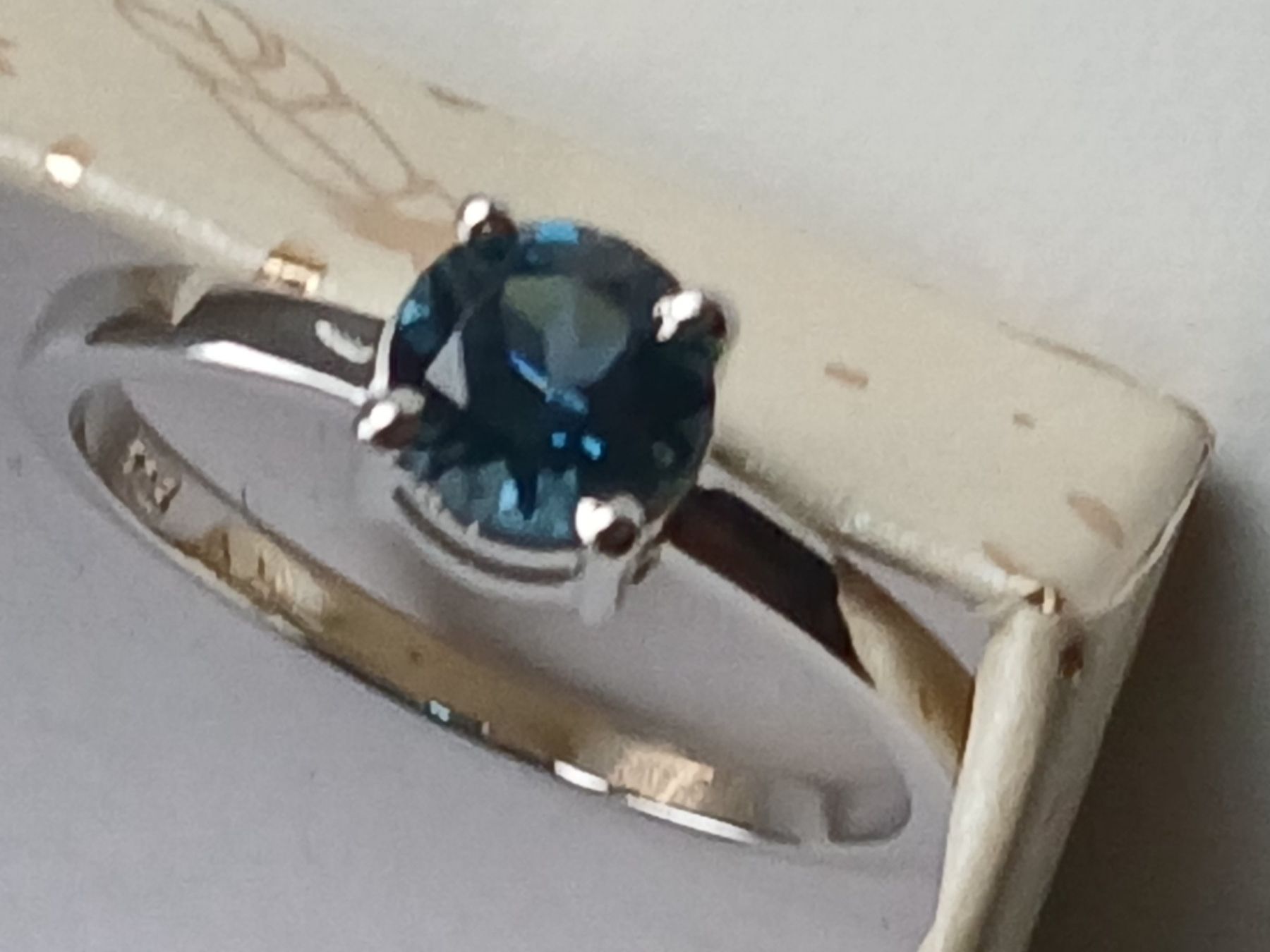 Ringe: Ring dunkelblauen Stein, 925, durchm. Stein 6mm – Gebraucht aus Stallikon von madi0320