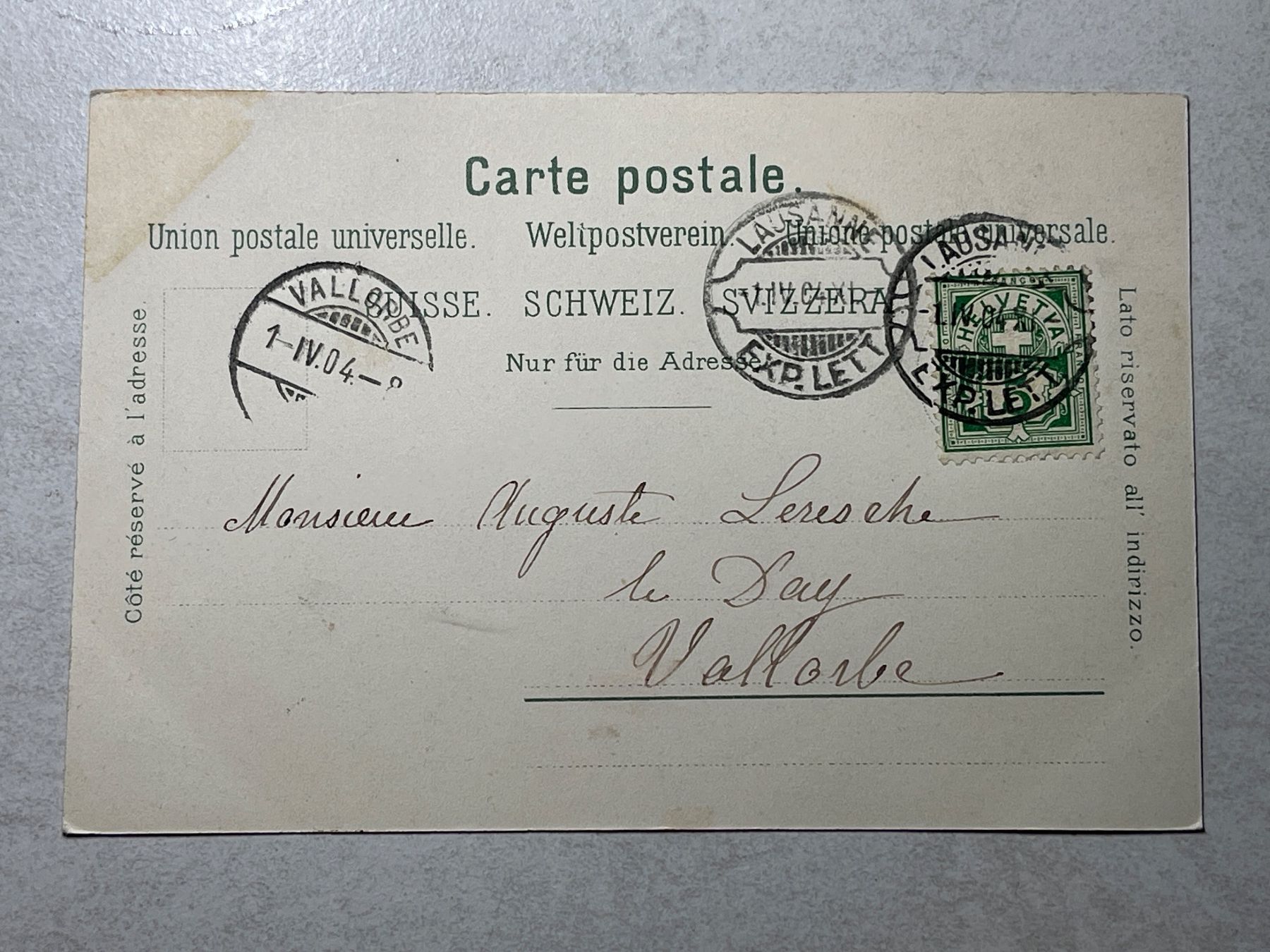 Cartoline postali: Alte Ansichtskarte Lausanne, Kaserne, 1904, – Usato da Strengelbach venduto da Aschatan5 1