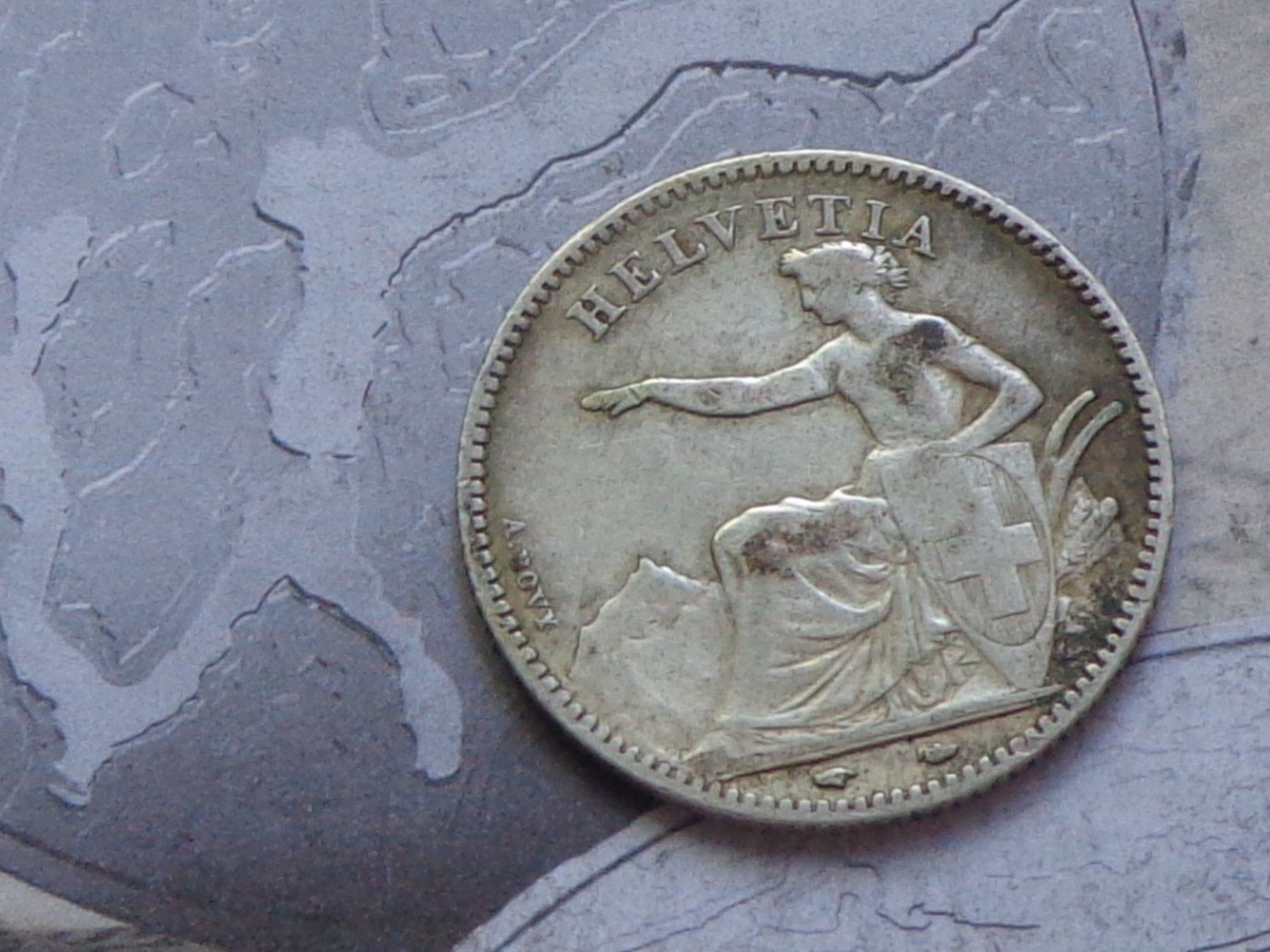 Tutti le monete: 1 Fr. 1851 B - Superbe pièce – Usato da Pully venduto da UCA01 3