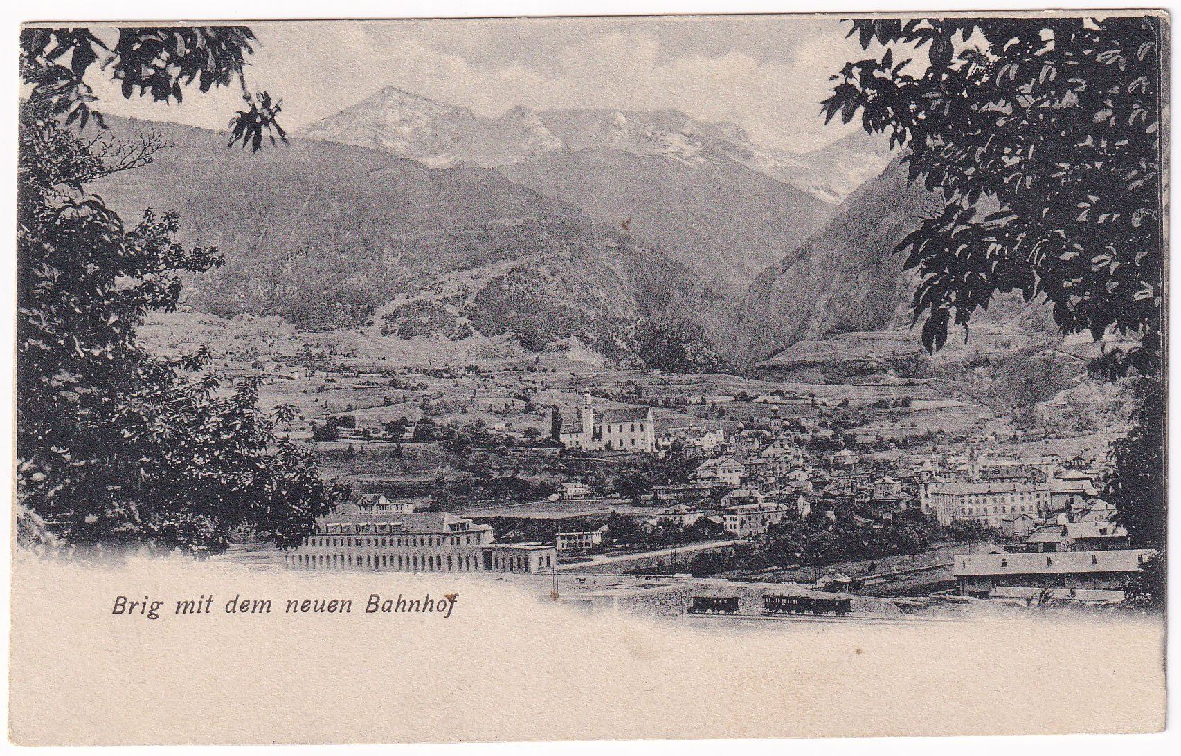 Cartoline postali: Brig mit dem neuen Bahnof. – Usato da Cormoret venduto da Pascalll2001
