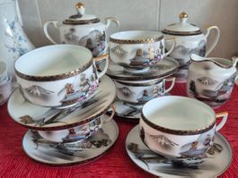 Service à thé japonais, tasses avec Geisha Fuji, C35