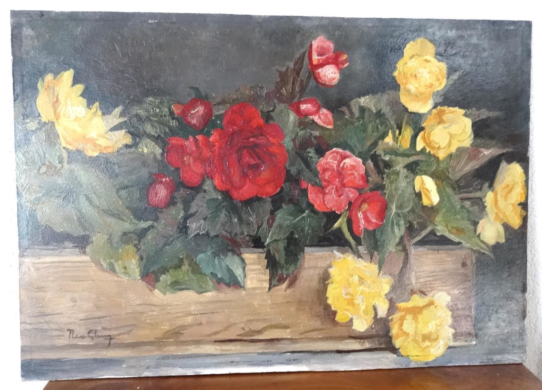 Dipinti: Theo Glinz, prächtiges Blumenbil, orig. Oelbild, sign. – Usato da Walzenhausen venduto da Hoppala79