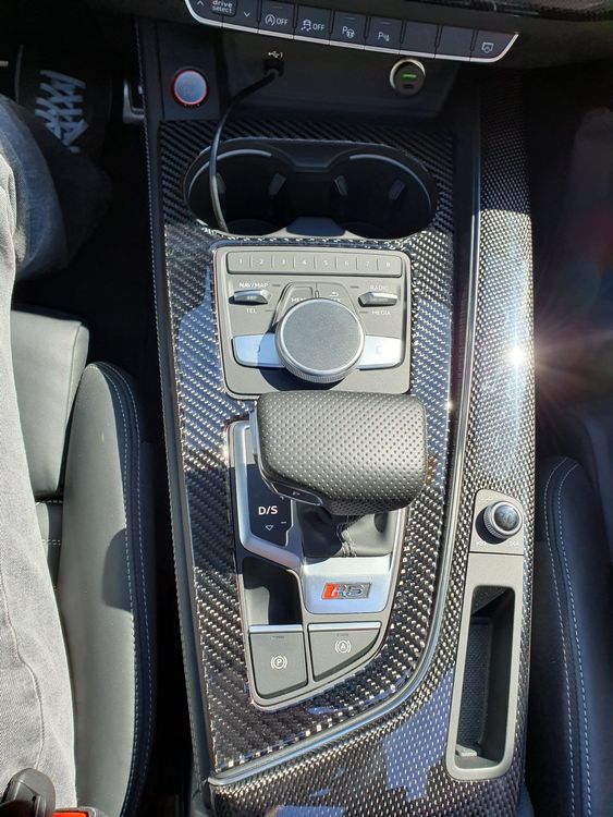 Audi A4 A5 B9 Carbon Armlehne Mittelkonsole Abdeckung