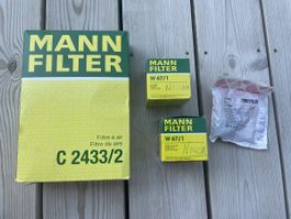 1xMANN LUFTFILTER C 2433/2 2xÖlfilter W 67/1 1xÖlablassschra