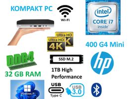 PC HP Elitedesk 800 G3 Mini i7-6700 32GB 1TB NVME  WLAN Blue