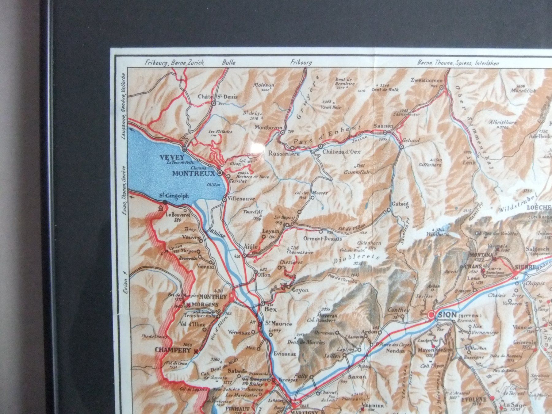 Landkarten & Atlanten: Original Walliser Landkarte Wallis Valais – Gebraucht aus St. Niklaus VS von wunschlos54 2