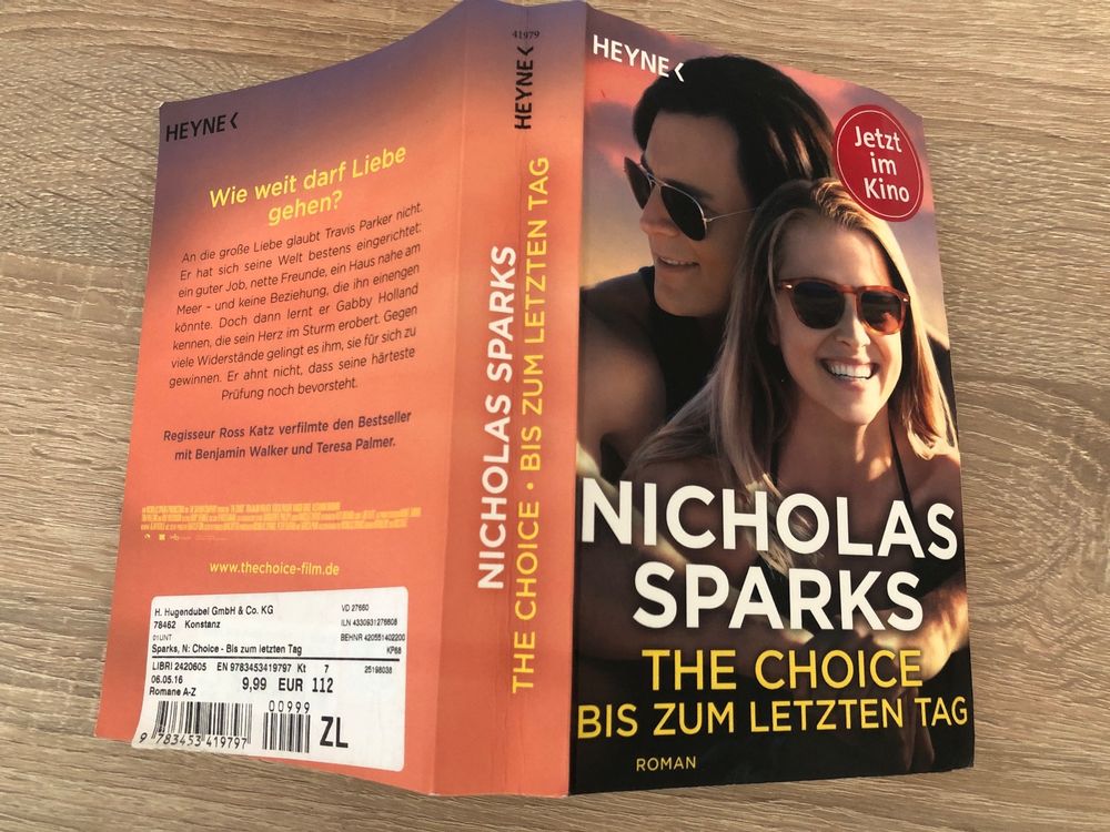 Nicholas Sparks Roman Bis zum letzten Tag / The Choice Kaufen auf