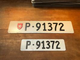 2x Nummernschild Post PTT 91372 ausrangiert
