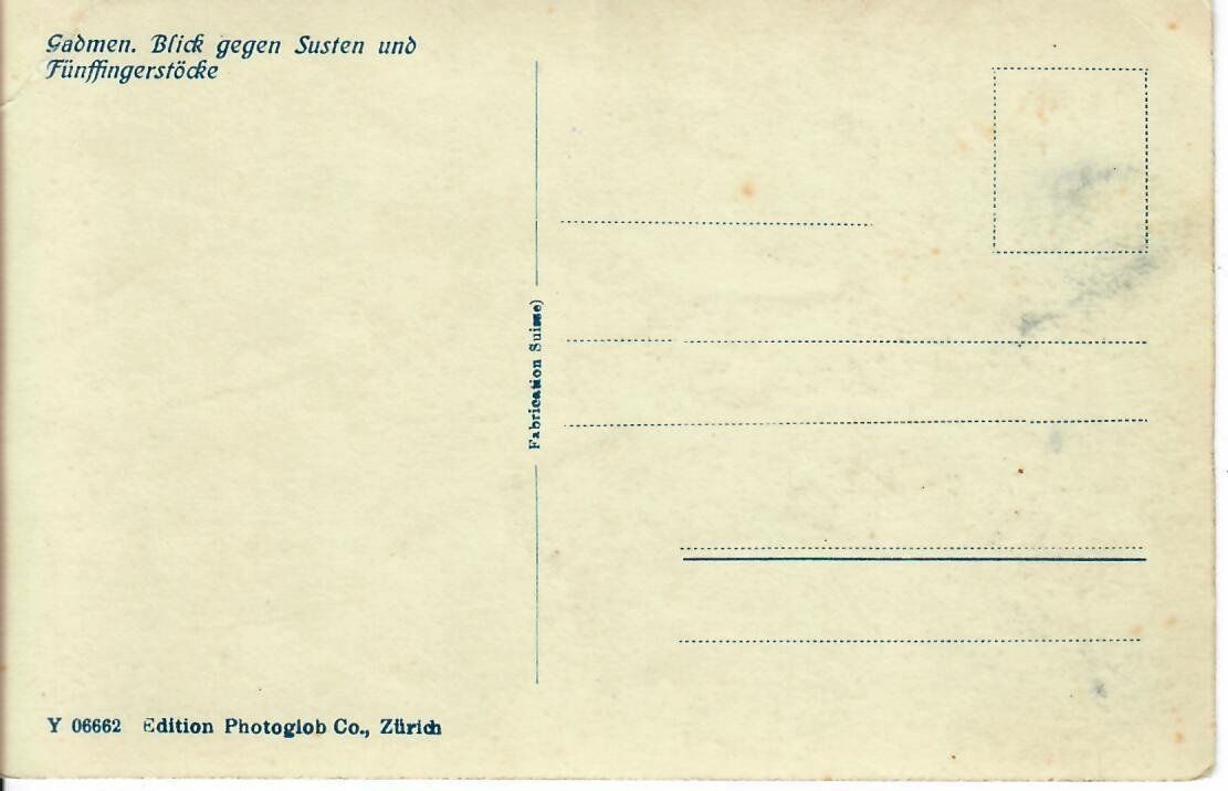 Cartoline postali: Gadmen – Usato da Hochdorf venduto da Ziegel-16 1
