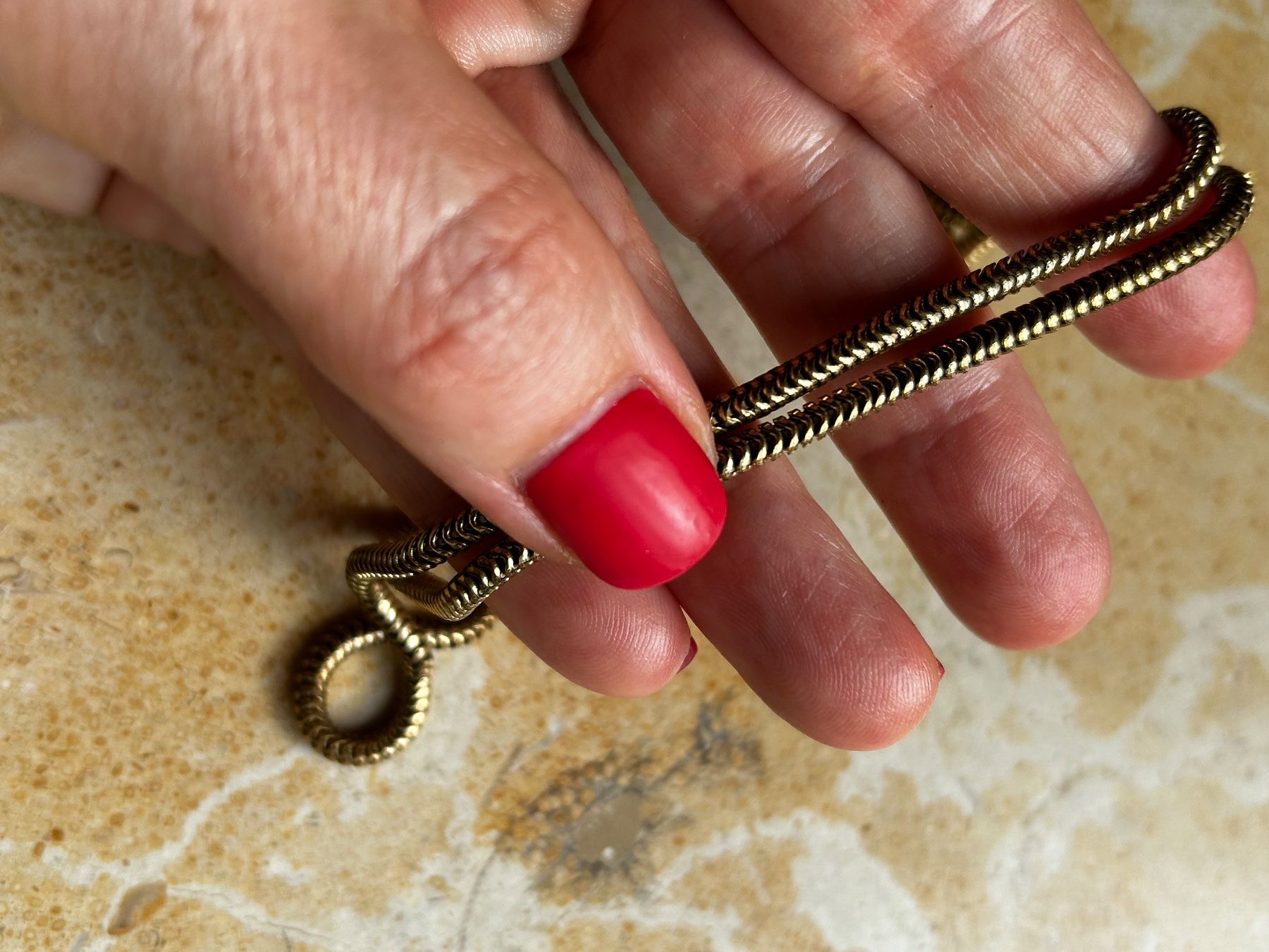Catenine: Schlangenkette, elegant & klassisch, golden – Usato da Laufen venduto da Bellavitaboom 6