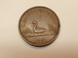 🇬🇧 1851 G. Bagshaw Norwich Farthing Token W.3910