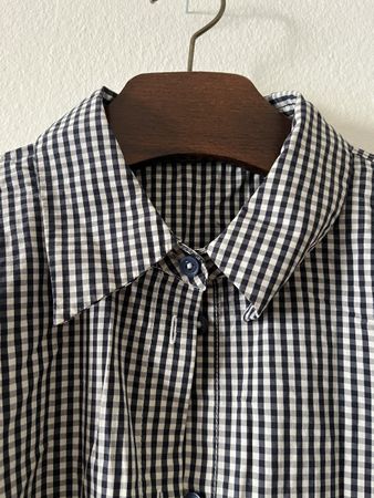 Chemise carreaux bleu marine blanc taille S état neuf