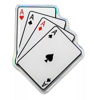 3D Aufkleber Sticker Poker Karten 62x50mm (Art. 14023)