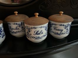 Vintage Porzelan Kräuter Gefässe ( 6 Stk.) aus der DDR