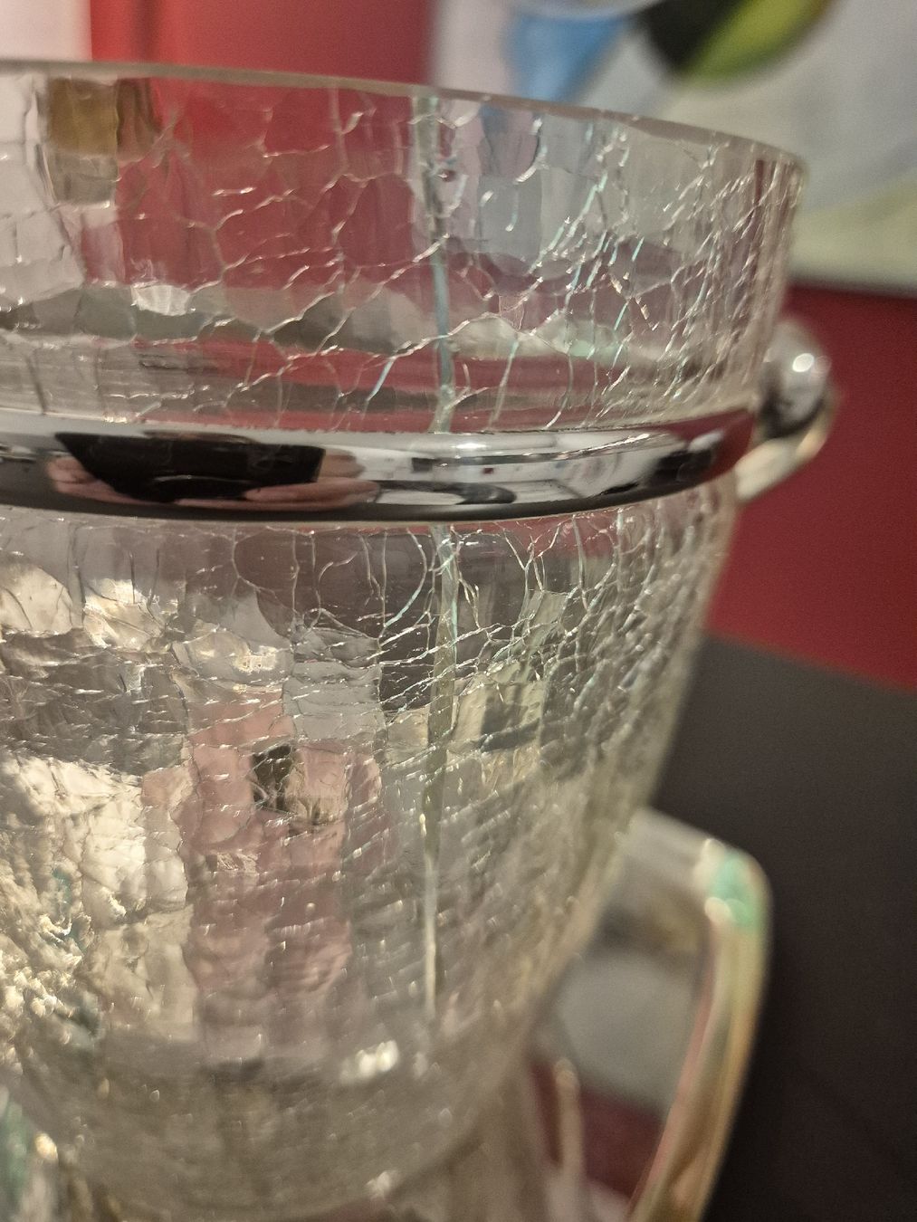 Bicchieri: 50er Jahre Cocktail-Shaker aus Craquele Glas, versilbert – Usato da Baden venduto da mapo1971 3