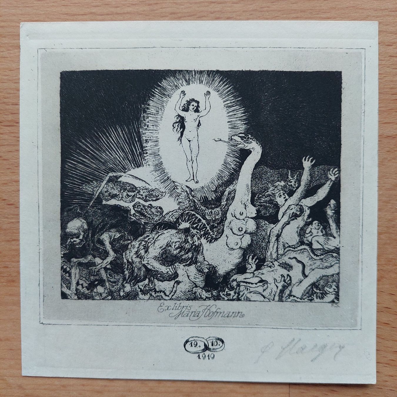 Dipinti: Exlibris Ferdinand Staeger - Original Radierung 1919 sign. – Usato da Obfelden venduto da Exlibris-Art