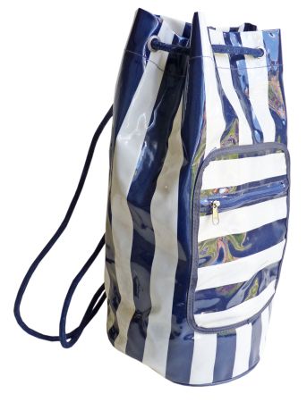 Matchsack Ciré Badetasche Streifen Navylook VINTAGE 1970s