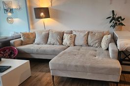 Ecksofa Cordstoff beige