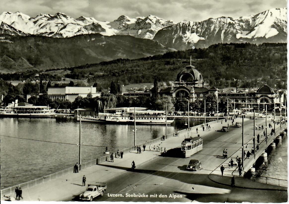 Cartoline postali: Luzern - Seebrücke mit Tram – Usato da Hochdorf venduto da Ziegel-16
