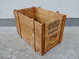 alte Holzkiste Kiste CHOCOLAT DE VILLARS FRIBOURG