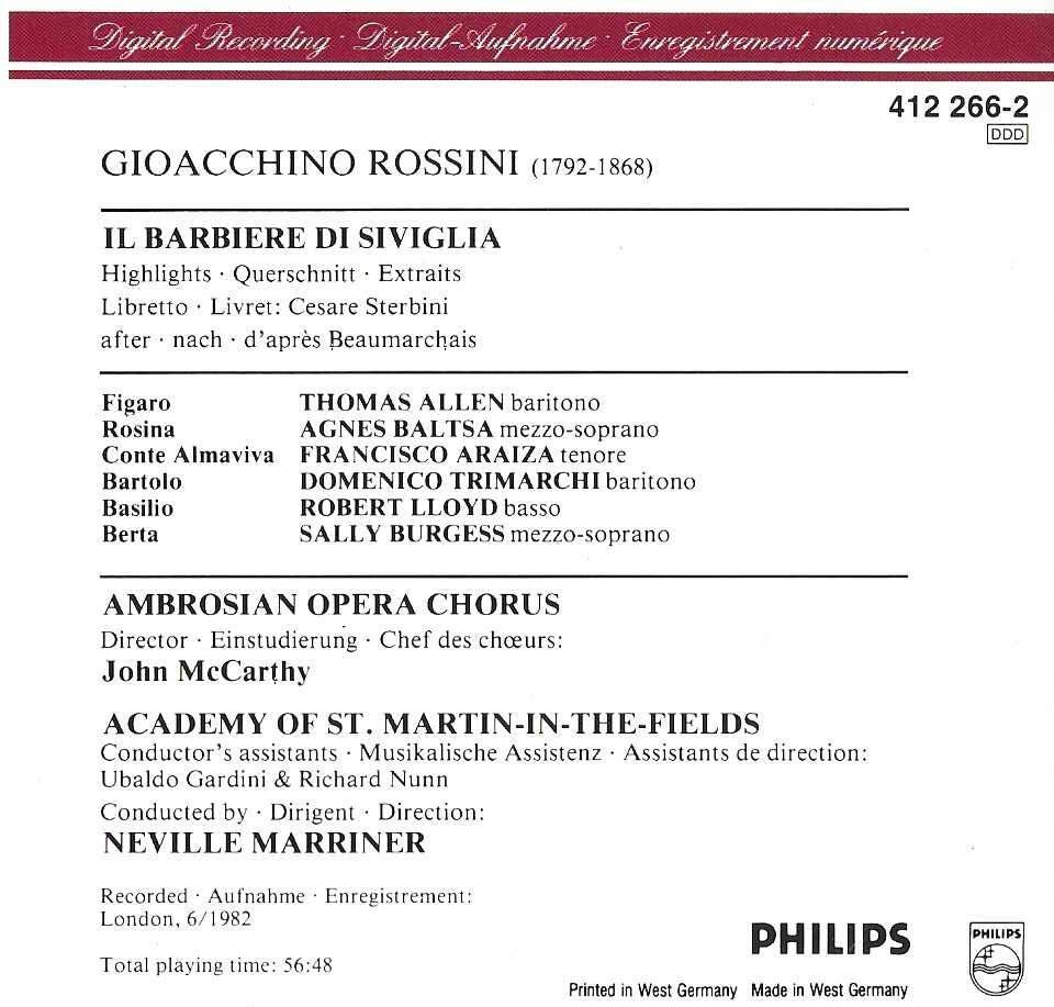 CD: Rossini: Il Barbiere di Siviglia – Usato da Moehlin venduto da wei_m8l5 1